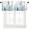 Nautical Coastal Kitchen Window Valance Curta, Vintage Nautical Beach Starfish Seashell Blue Summer Ocean Window Treatment Valances for Bedroom