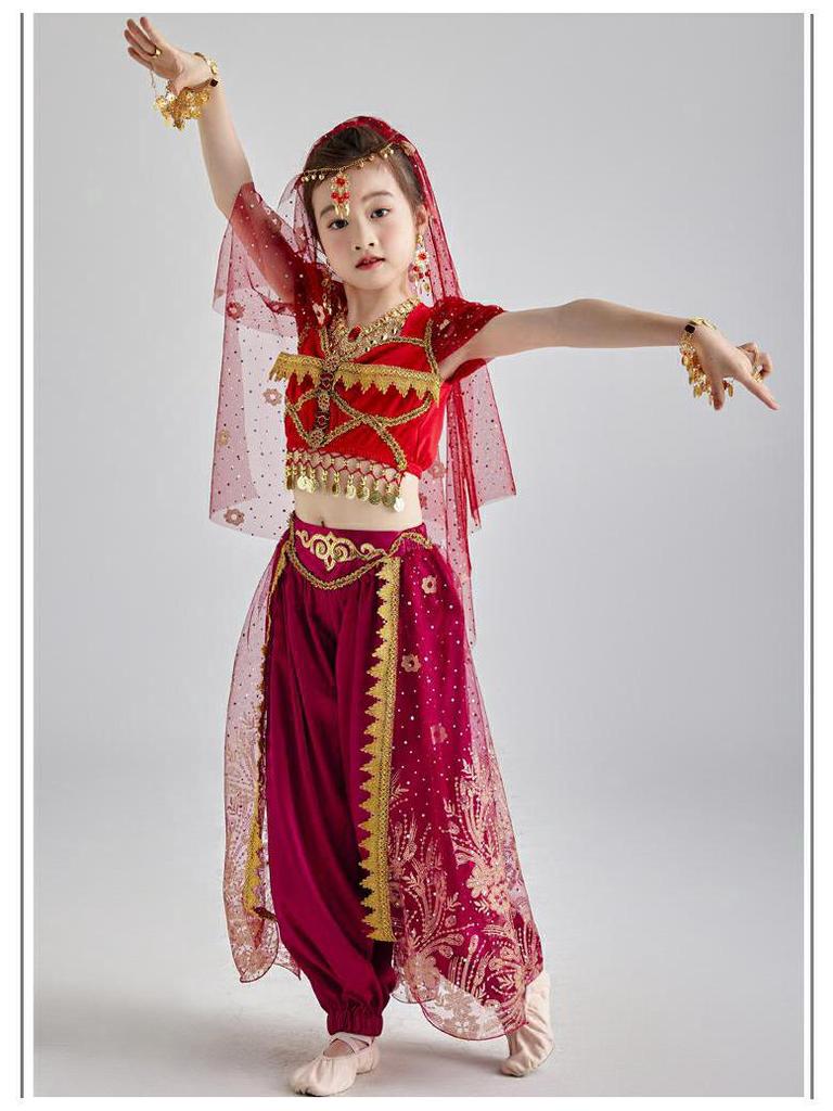 Yong Dajia Yi Girls Jasmine Princess Anime Costume - Women's Belly Dance Halloween Outfit Set