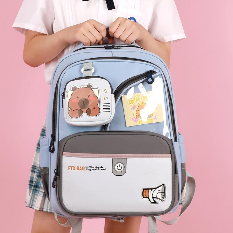 School Bag for Primary School Students To Reduce the Burden and Protect the Spine Backpack, Lightweight and Large-capacity Children's Backpack.
