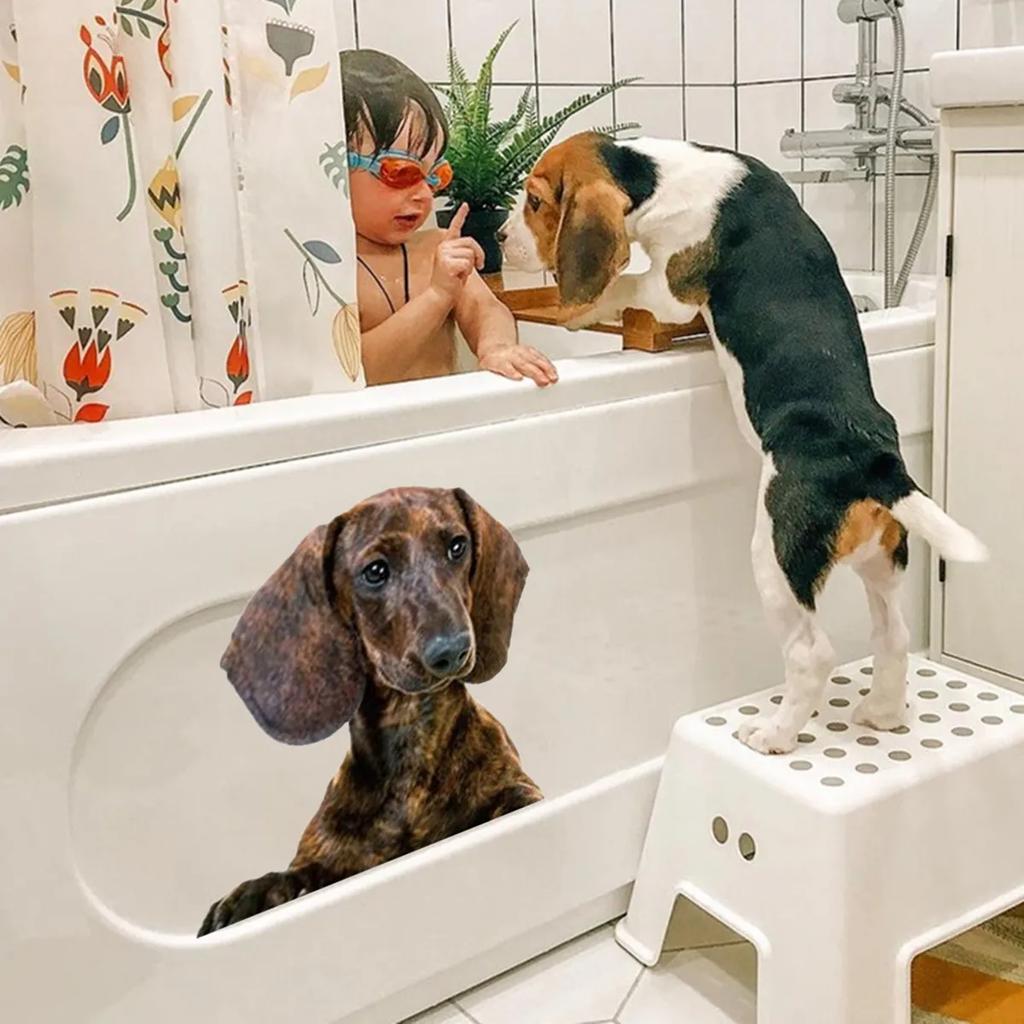 Sausage Dog Wall Sticker Toilet Stickers Huskied Shepherd Terrier Dog Bathroom For Home Decor Animals Vinyl Decals Art Wallpaper