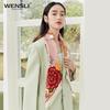 WENSLI Women's Floral Mulberry Silk Large Square Scarf