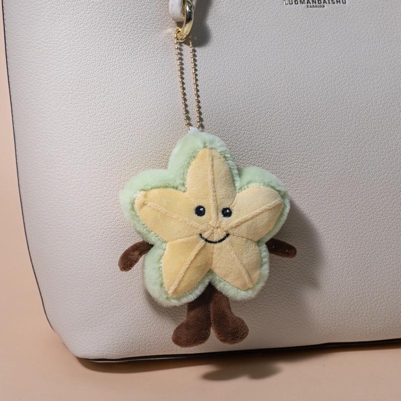 Fruit Plush Toy Keychain - Persimmon, Apple, Banana Backpack Accessory