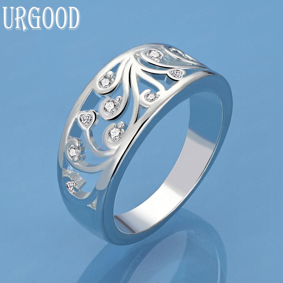 925 Sterlingsølv Charm Blomst AAA Zirkon Ring Bryllup Kvinne Smykker