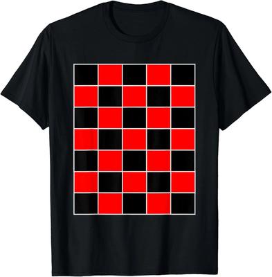 Lustiges Schachbretthemd Brettspiele Schwarz _ Rot für Herren Geschenk Unisex T-Shirt