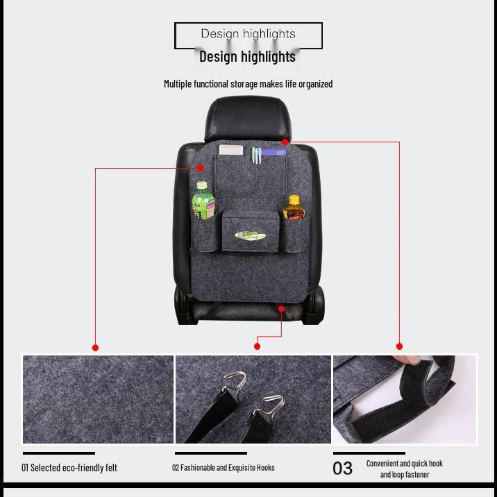 Filz Auto Rücksitz Organizer - Multifunktionale Hängende Aufbewahrungstasche