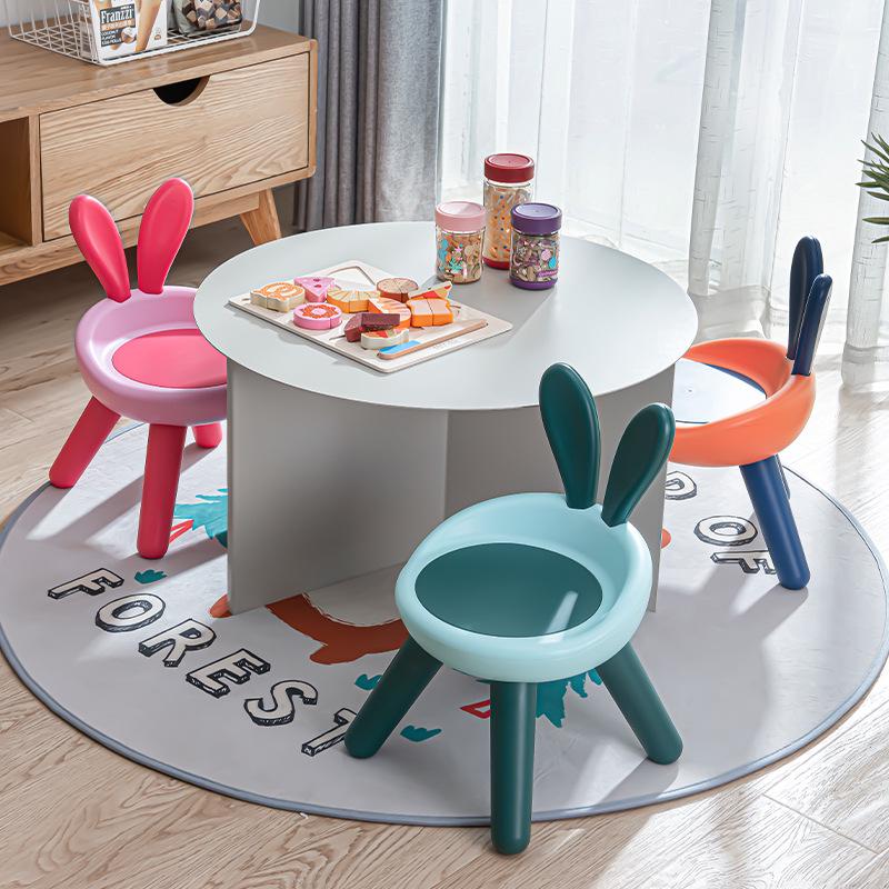 Children's Cute Squeaky Stool with Backrest - Ideal for Dining, Play, and Kindergarten