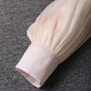 Women's Spring Puff Sleeve Ruffle Dress with Pleated Ribbon Design