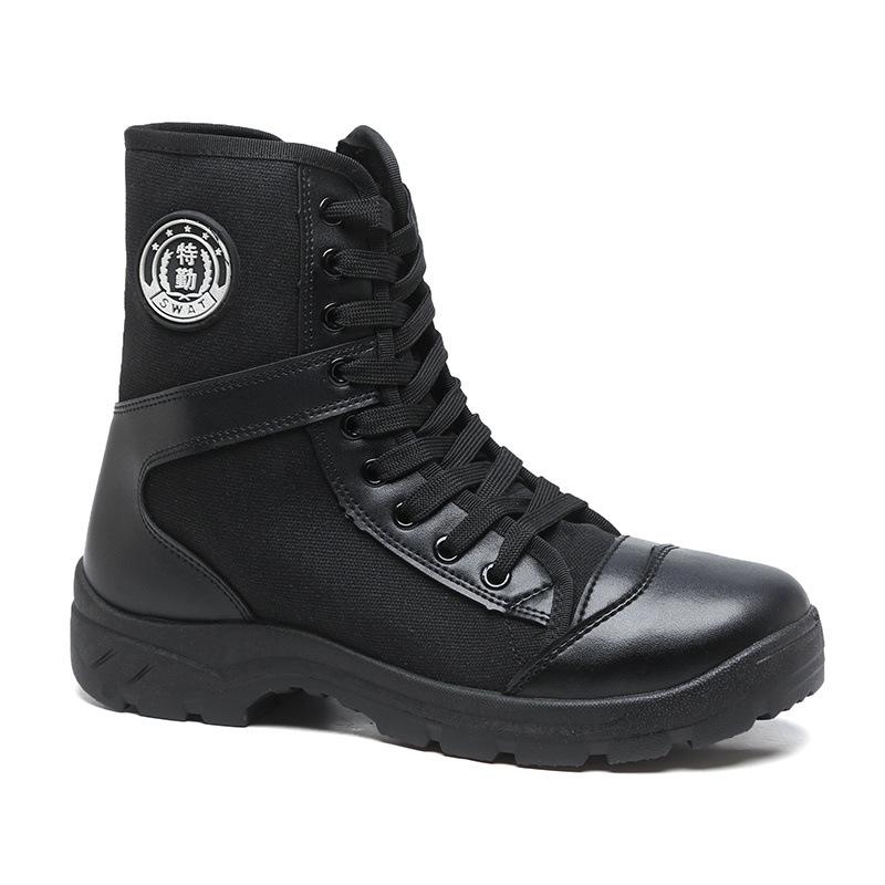 Extra Light Boots Combat Boots Men's and Women's Land Combat Special Service Combat Training Boots Single Mesh High-top Canvas Tactical Security