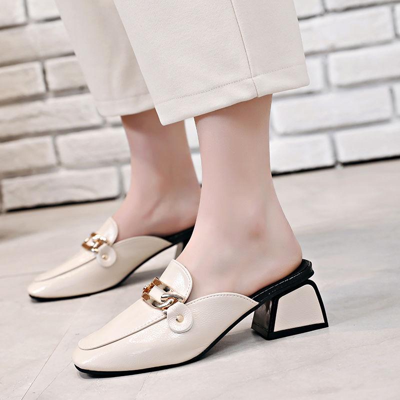 Talla 35-39 Mujer All-match Zapatillas de cuero brillantes de PU al aire  libre Diamantes tacones altos Bohemian Beach Resistente al desgaste  Sandalias antideslizantes de tacón grueso comprar a buen precio — entrega
