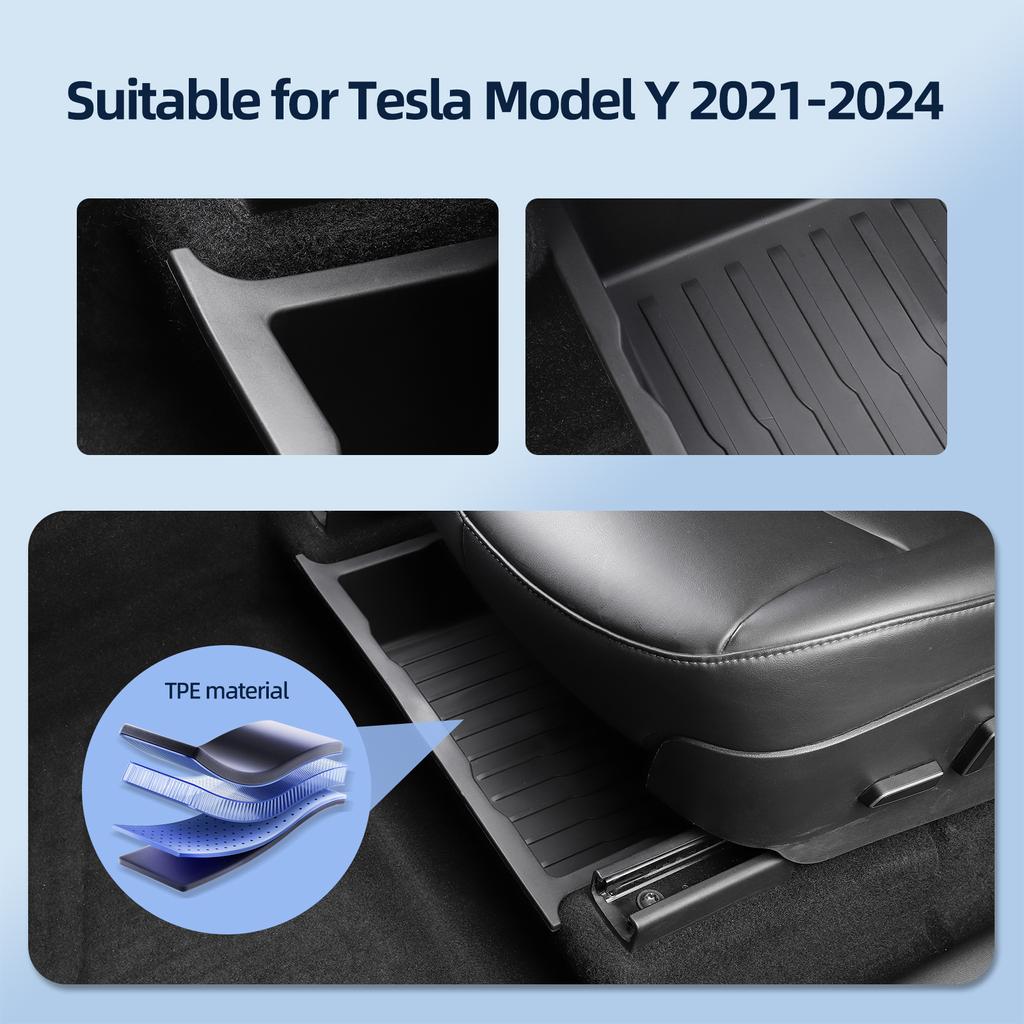 For Tesla Model Y Car Storage Box Under Seat Storage Trays Center Console Cup Holder Organizer Accessories 11pcs/set 2021-2024
