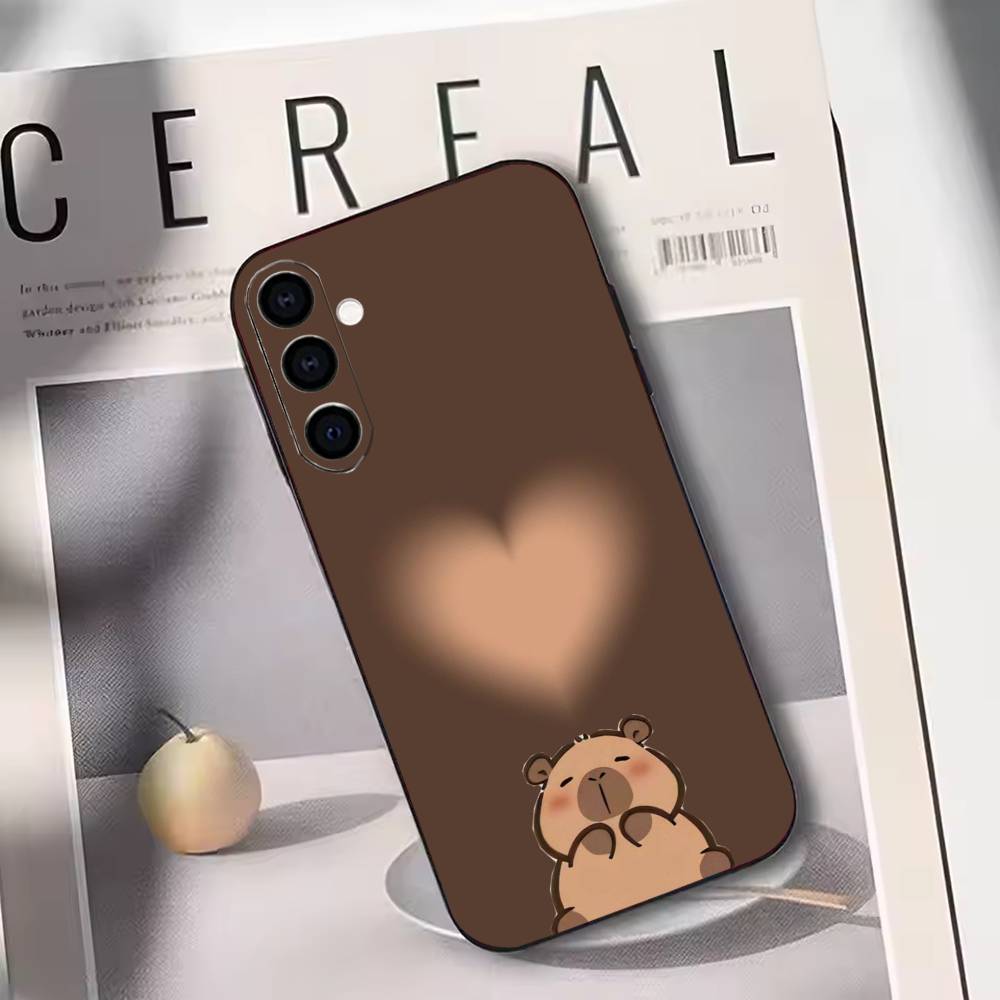Capybara Cute Cartoon Phone Case For Samsung Galaxy A73,A72,A71,A70,A53,A52,A51,Others Soft Black Cover