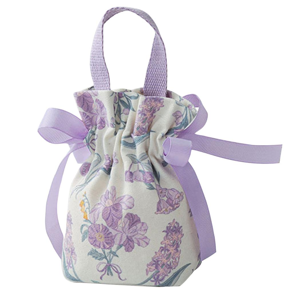 Elegant Florals Print Candy Storage Bag for Bridals Showers Birthday Parties and Holiday Celebration Sturdy Canvas