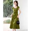 2025 New Chinese Style Green Slimming Summer Dress