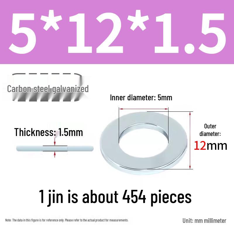 Oversized Thickened Galvanized Iron Flat Washer M2M3456810-M6