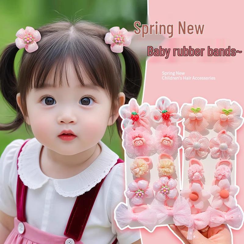 2025 Children's Flower Hair Ties - Princess Headwear Rubber Band for Girls and Babies