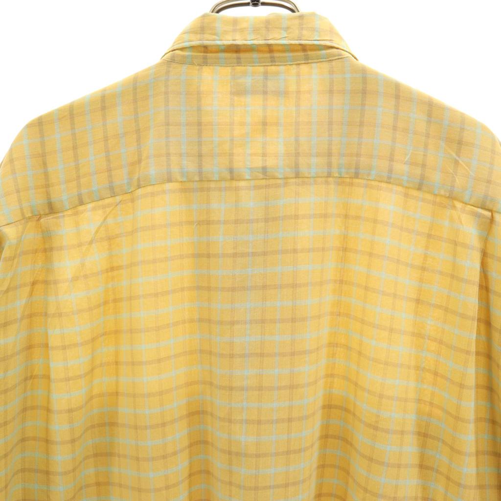 Stephens 60s Vintage Check Pattern Short Sleeve Shirt XL Yellow Men's Used
