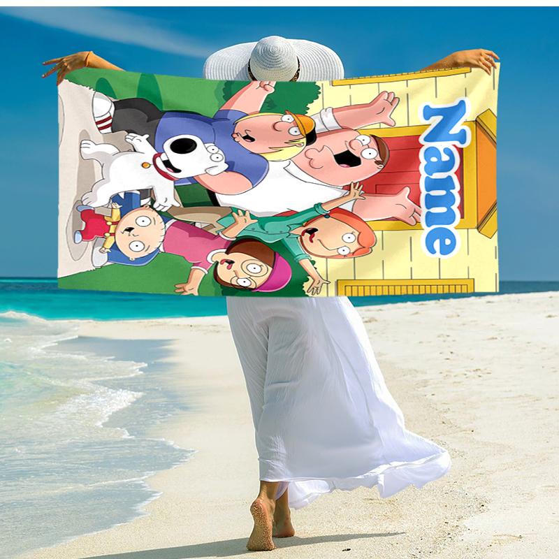 Personalized Customized Proof Beach Towel with Family Guy  Pattern - Soft, Absorbent, Quick-drying, Perfect Swimming, Camping&bathing