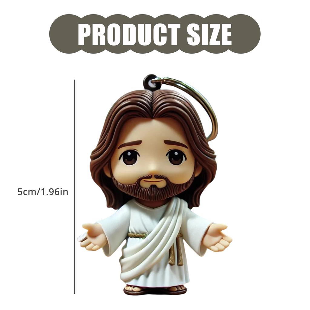 Przenośny Brelok z Figurką Jezusa Akrylowy Wykwintny Brelok z Jezusem na Klucze Torby i Dekorację Samochodu Prezent Religijny dla Wierzących
