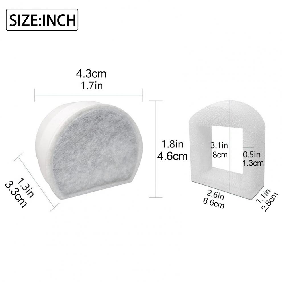 Ceramic Pet Fountain Filter Replacement Pet Water Fountain Replacement Filters Set for Ceramic Stainless Steel Fountains Carbon