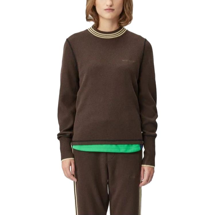 adidas X Wales Bonner Top a Maglia a Maniche Lunghe Marrone Scuro Top Unisex IN5953