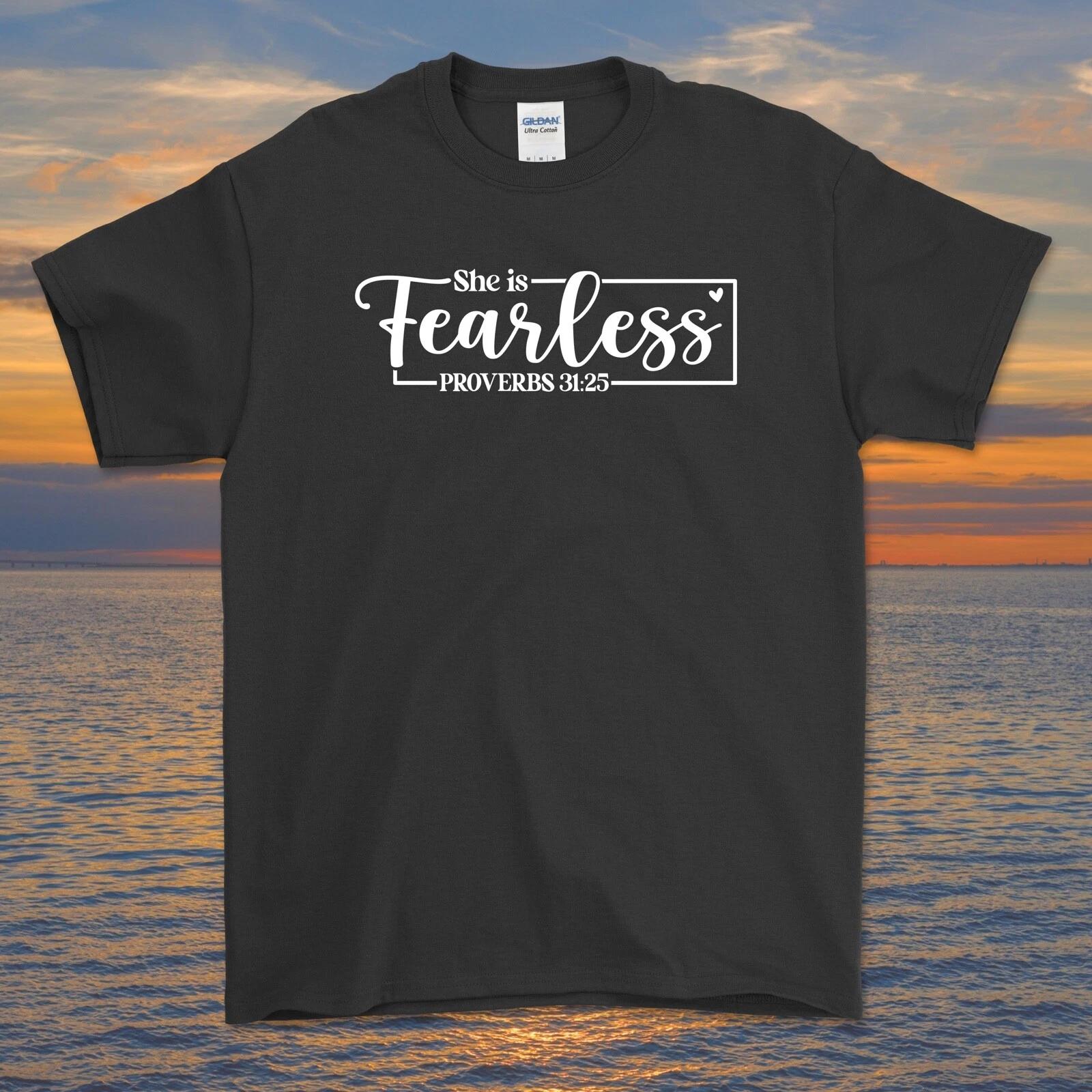 

She Is Fearless graphic tee shirt | Christian Bible God Psalm Gospel Proverbs 2XL