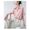 Summer Thin Satin Drape Short-sleeved Shirt Female Small Loose Versatile Design Blouse Tops