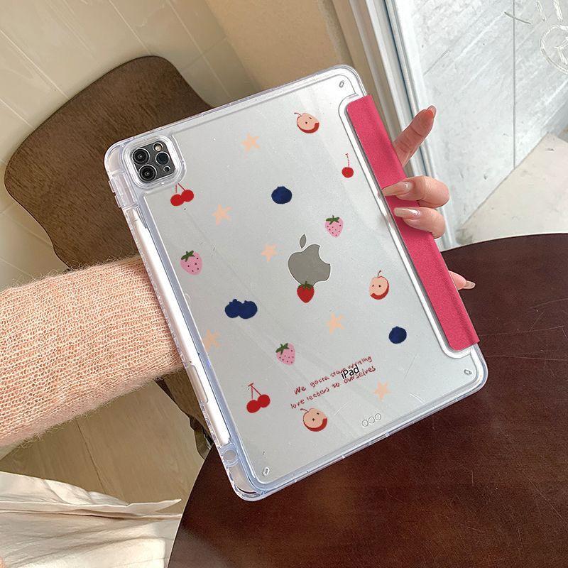 Graffiti fruit apple ipad11 tablet case y fold air7/6 protective case pro with pen slot 5/4 cartoon 9/8 generation