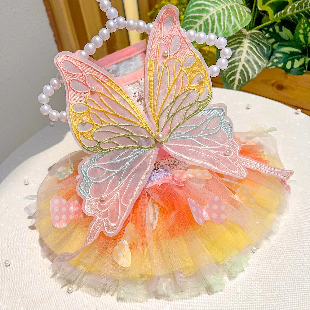 Dog Summer Thin Cat Princess Dress Butterfly Dog Trouser Dress Pet Clothes Cat Clothes Dress Pet Supplies