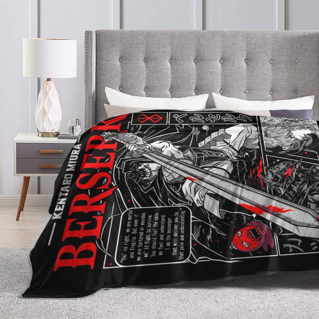 Anime Berserk Soft Blankets  Child Plush Throw Blanket Funny Couch Bed Flannel Bedspread Sofa Bed Cover
