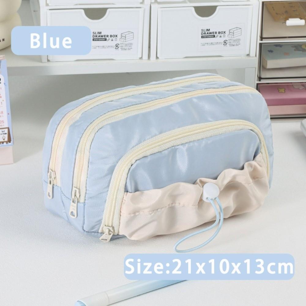 Zipper Pen Bag Five-Layer Pen Storage Bag Multifunctional Pencil Box Student