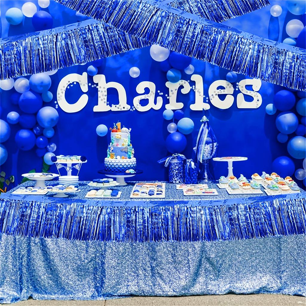 30x300CM Party Backdrop Foil Fringe Garland Metallic Tinsel Streamers Banner Hanging for Birthday Wedding Christmas Decorations