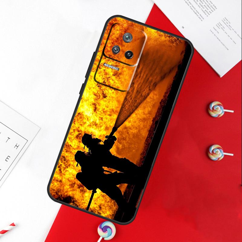 Firefighter Fire Fireman Cover For Xiaomi 14 Ultra 15 13 11T 12T 13T 14T Pro POCO X7 Pro X3 X5 X6 M6 F5 F6 Pro Case