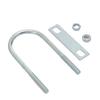 1Pcs New Galvanized Q235 Carbon Steel M8 Round Tube Clamp With Baffle Screws Round Bolt Pipe U-clamp for Round Tube