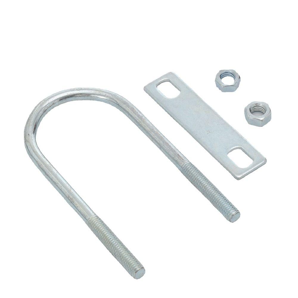 1Pcs New Galvanized Q235 Carbon Steel M8 Round Tube Clamp With Baffle Screws Round Bolt Pipe U-clamp for Round Tube