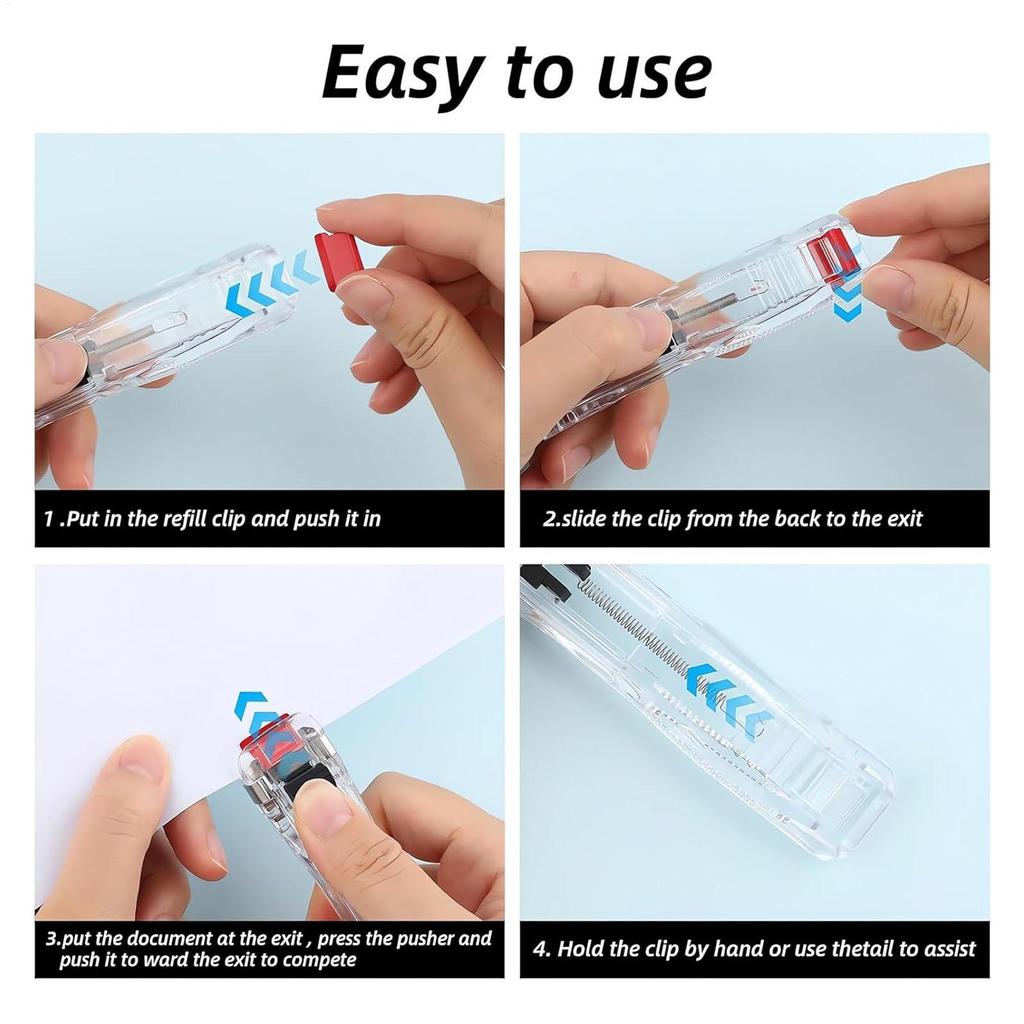 Clip Stapler Reusable Push Clamp Book Binding Machine Office Accessories For Paper Documents File Stapler School Supplies