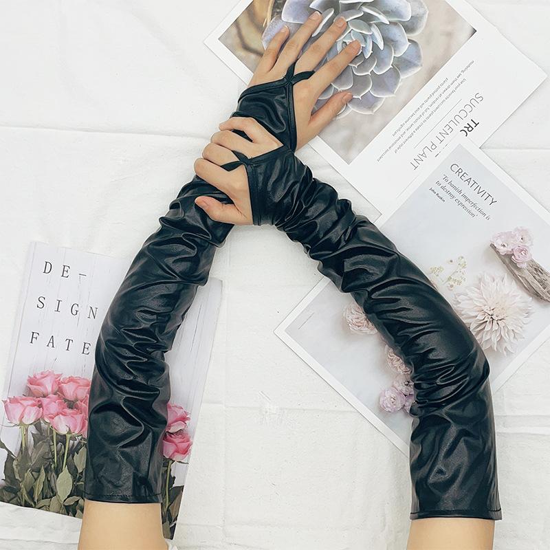 

Women Sexy Multi-Color Patent Leather Coated Hook Finger Gloves Christmas Party Cosplay Nightclub Stage Performance Pole Dance One Size