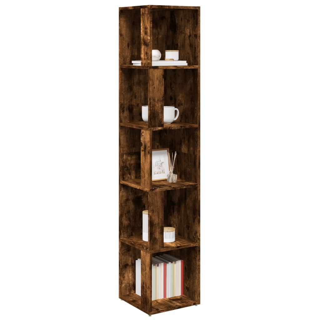 Corner Shelf Smoked Oak 33 x 33 x 164.5 cm Wood Based Material