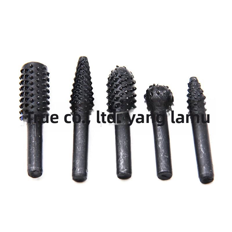 5-delt sett Svart Trebearbeiding Ulvetann Roterende Filer Elektriske Slipehoder DIY Verktøytilbehør