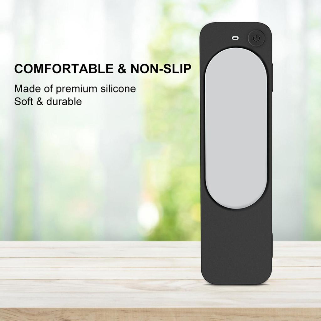 Silicone Case for Apple TV 4K 2021 Remote Black Anti Slip Cover with Lanyard