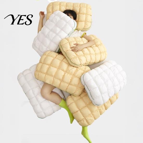 Cozy Lounge Pillow Pineapple Bun Pillow, Fluffy Quilted Bed Cooling Marshmallow-Soft Everyday Use for Adults Bedroom Dorm Sleeping Couch Lounging Warm
