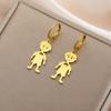 Cazador Girl Boy Child Earrings for Women Stainless Steel Cute Kids Drop Earrings Jewelry Gold Color Gift Wholesale Trendy