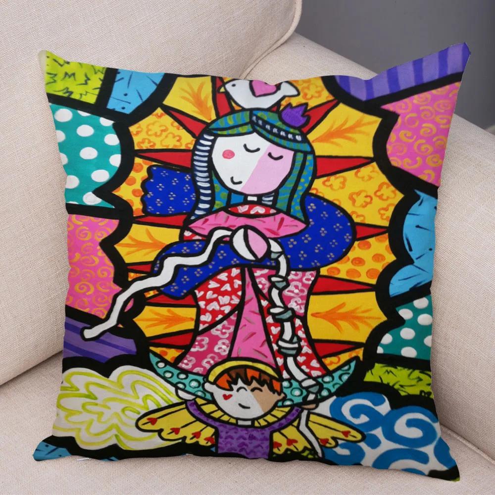 Jungfrau Maria Kunst Kissenbezug Dekoration Kawaii Cartoon Kinder Sofakissenbezug Zuhause Auto