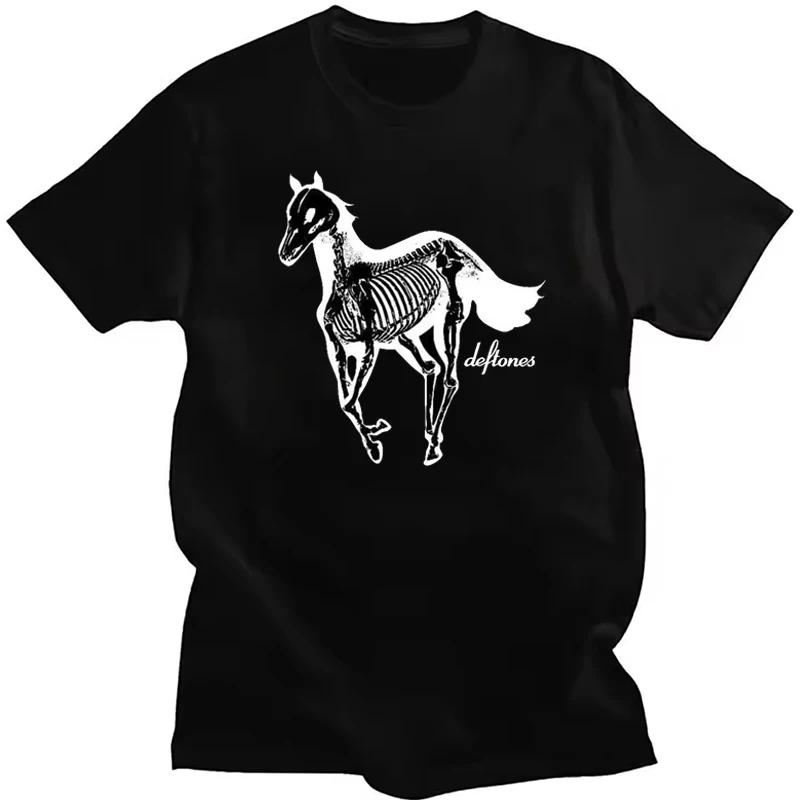 Deftones Rock Band Printed T-shirt Women Men Streetwear Y2K Short Sleeve Top Summer Vintage Retro Casual Loose O-Neck T-shirt