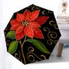 Santa Claus Deer Themed Folding Umbrella Fashion Auto-Open 8 Iron Ribs Plastic Handle Foldable Sunshade Perfect Christmas Gifts