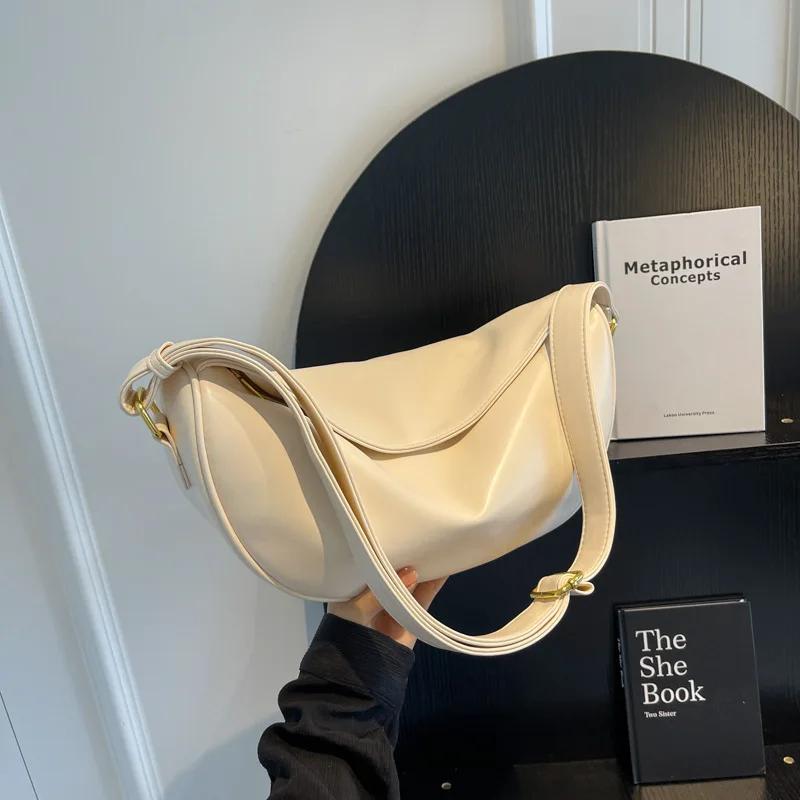 Soft Leather PU Crossbody Bags for Women Large Capacity Luxury Bags Monochromatic Shoulder Bag Feminine Travel Bag