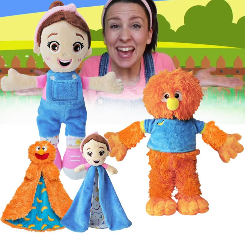 Adorável Boneca de Pelúcia Ms Rachel Brinquedo Macio Para Meninas Lovely Inteligente Companheiro Fofinho 30cm Com Macacão Azul