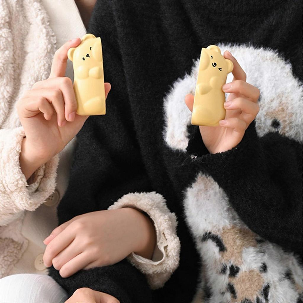 Adjustable Temperature Magnetic Hand Warmer Cartoon Bear Design USB Rechargeable Hand Warming Tool for Cold Weather Multicolor