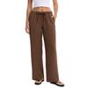 Women's Casual Wide Leg Pants with Elastic Waistband and Drawstring for Everyday Comfort