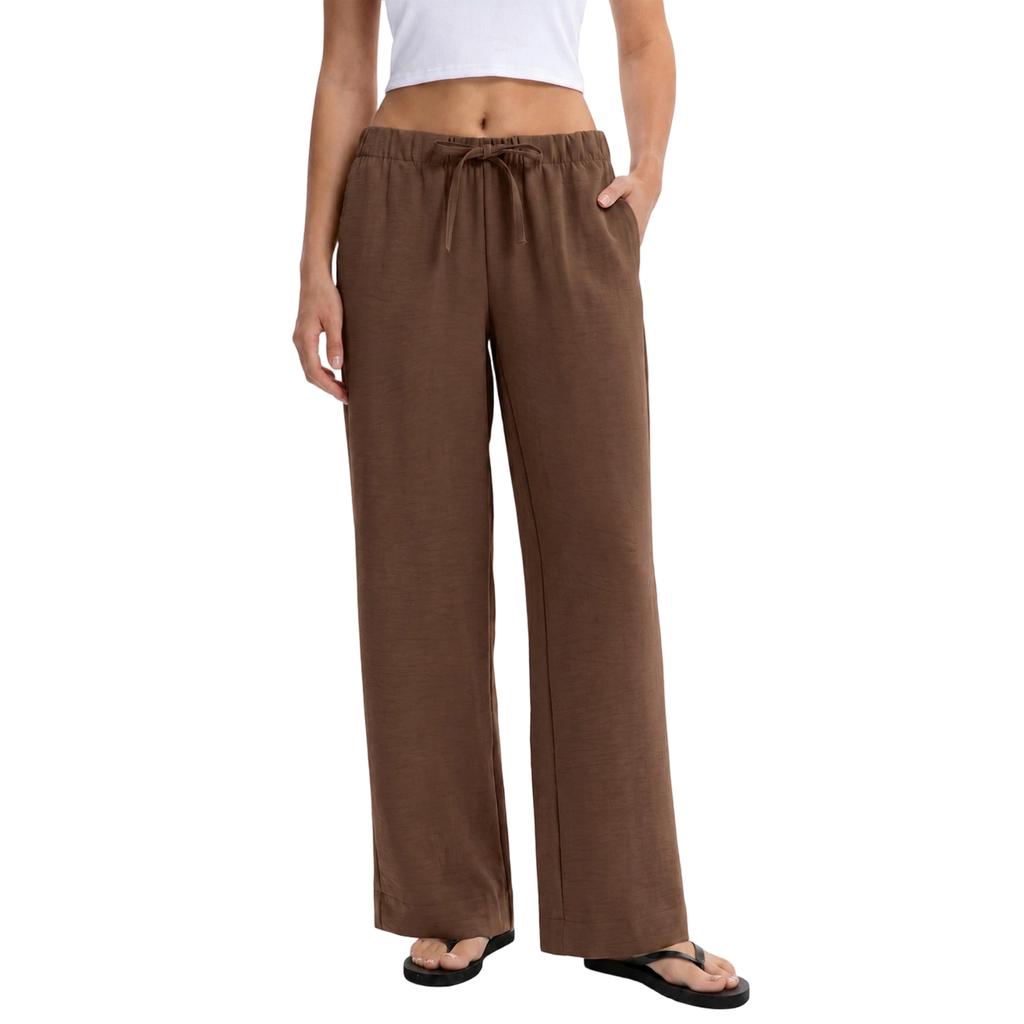 Women's Casual Wide Leg Pants with Elastic Waistband and Drawstring for Everyday Comfort