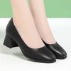 Not Tired Feet Comfortable High Heels 2025 Spring New Thick Heel French Single Shoes Women's Shallow Mouth Temperament Black Work Shoes